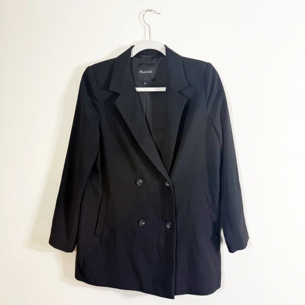 Madewell Caldwell Double-Breasted Blazer Black Small